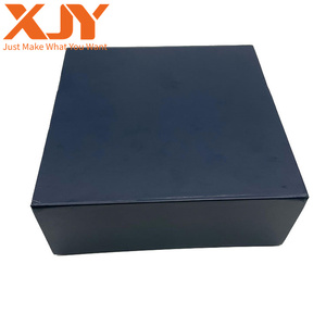 XJY Cosmetic magnetic folding flip lid brush organizer with black EVA foam inner tray with ribbon nail polish packing box