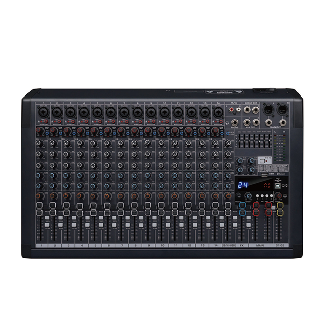 RA-16 Professional 24-Bit USB Digital Audio Mixer 16-Channel MP3 Player Recording DJ Controller EQ Gain BT for Studio Live Stage