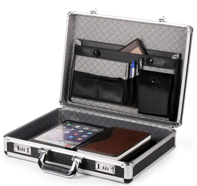 Black Lightweight Waterproof Business Portable Aluminum Laptop Carry case