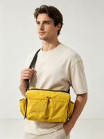 Sac à bandoulière en nylon décontracté et imperméable avec plusieurs poches à compartiments Sac à bandoulière léger pour femme