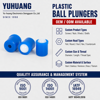 Poussoir à ressort à bille en nylon POM bleu M4x8mm M5x8mm M6x10mm, corps en plastique bleu, bille en nylon blanc, poussoir de positionnement à ressort