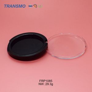 Boîte compacte pour poudre pressée en plastique recyclé, emballage transparent, capuchon, conteneur pour blush, boîte compacte ronde vide pour poudre - Product Image 4