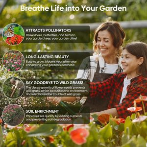 Fleurs sauvages en vrac 4 Oz 100,000 + 26 Variété mélange annuel <span class=keywords><strong>vivace</strong></span> attirer papillon oiseaux abeilles Pots de fleurs jardinières pour le sol de la maison - Product Image 3