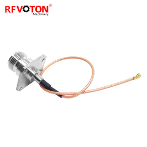 Brida de conector hembra tipo N de suministro de fábrica a <span class=keywords><strong>U</strong></span>. fl UFL con conjunto de cable de antena de extensión de cola de cerdo coaxial RF RG178 - Product Image 5