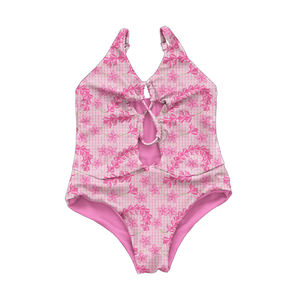 Costume da Bagno per Bambina Stile Hawaii con Motivi Floreali Senza Maniche Traspirante Intero per Bambine - Product Image 2