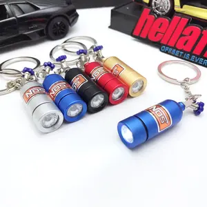 XIFENG Fashion Metal Key Ring Car Key Chain Holder Keyfob NOS Turbo Nitrogen Bottle Keychain