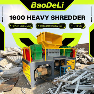 Système de recyclage de déchets industriels : Concasseur à double arbre Elite, Matelas à ressorts, Palettes en bois, Acier de rebut, Poutres en H, Déchets de fenêtres en aluminium - Product Image 1