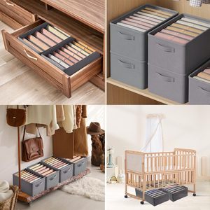 Caja de Almacenamiento Plegable de Tela Cuadrada Grande y Moderna con Asa, Organizador de Zapatos <span class=keywords><strong>para</strong></span> <span class=keywords><strong>Guardar</strong></span> <span class=keywords><strong>Pantalones</strong></span>, Camisetas y Jeans - Product Image 6