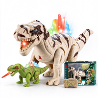 Mainan Dinosaurus Berjalan dengan Remote Control, Dilengkapi Lampu dan Suara