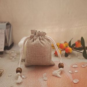 Eco-Friendly <b>Small</b> Natural Jute Earring Necklace Jewelry Dust Pouch Custom Logo Printed Reaycled Burlap Gift Jute Drawstring <b>Bag</b> - Product Image 4