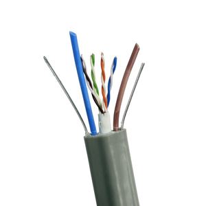OFC Cat5e doble alambre de acero grúa elevador Cable PLANO 4 núcleos <span class=keywords><strong>cuadrado</strong></span> elevador viaje Cable cobre malla escudo OFC Cat5e - Product Image 2