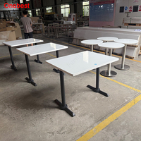 Table à manger rectangulaire en pierre moderne à prix compétitif contemporain, certifiée ADA, meubles de cantine