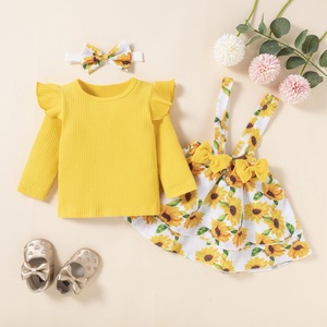 Ensemble de vêtements pour bébé fille avec motif floral, vente en gros, vêtements pour bébé fille nouveau-né, tenues de 3 à 24 mois, ensemble robe - Product Image 2