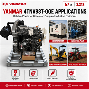 Moteur <span class=keywords><strong>diesel</strong></span> SCDC <span class=keywords><strong>YANMAR</strong></span> 4TNV98T-GGE 54 CV 4 cylindres pour machines industrielles, groupes électrogènes et équipements de construction - Product Image 4
