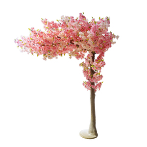 Arbre à fleurs artificielles d'intérieur, fausses fleurs de <span class=keywords><strong>cerisier</strong></span> rose avec un arc décoratif, vente en gros, cm - Product Image 6