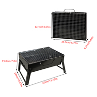 Barbecue au charbon de bois pliable à hauteur réglable, grille coulissante, plateau à charbon ventilé, construction métallique galvanisée