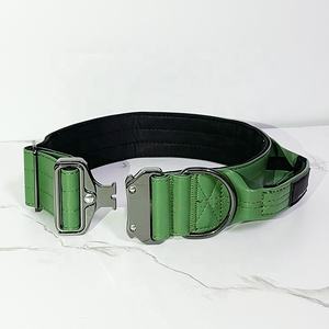 <span class=keywords><strong>Collar</strong></span> de perro táctico verde militar de 2 pulgadas de cuero de lujo con neopreno resistente nuevo diseño de nailon personalizado para entrenamiento - Product Image 6