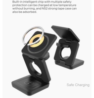 Station de charge sans fil magnétique portable, pliable, multifonctionnelle 3 en 1, 15 W, charge rapide pour iPhone, iWatch, AirPods