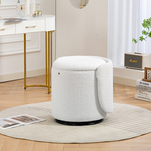 Fauteuil barillet moderne et élégant en velours, pivotant à 360°, pour chambre à coucher - Product Image 3