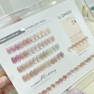 24 perles de verre couleur nude non-toxique Cat Eye vernis à ongles <span class=keywords><strong>Gel</strong></span> Set Peach <span class=keywords><strong>Bobo</strong></span> White Explosive Flash Cat Eye Nail - Product Image 2