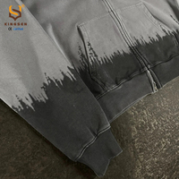 Sudadera con Capucha para Hombre de Alta Calidad con Lavado Ácido Gradual, Logotipo Personalizado, Moda, 100% Algodón, Peso Pesado, Holgada, Tallas Grandes