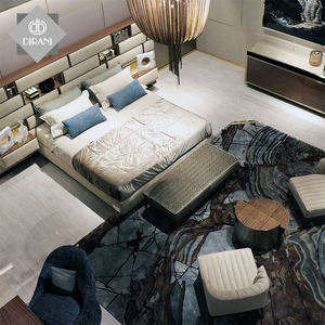 Cabecera con Luces LED Italiana de Última Generación, Cama de Cuero, Muebles Modernos, Diseño de Cama con Marco de Madera, Cama Queen Size, Muebles para el Hogar - Product Image 2