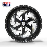 Rines de Aluminio de Dos Piezas con Acabado Negro Brillante Fresado Personalizado, 6x139.7, 20, 22, 24 Pulgadas, Forjados, Tipo Deep Dish para Chevy Tahoe