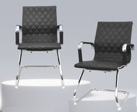 Chaise de réception et de conférence en maille, robuste, avec support lombaire ergonomique, dossier mi-haut, réglable, pour bureau, école, hôtel