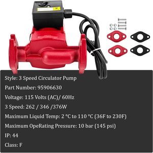 Pompe de circulation d'eau chaude 115V 60Hz 3 vitesses en fonte R-526-150T pour remplacement - Product Image 6