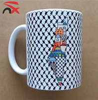 Usine design personnalisé prix de gros 12oz Palestine céramique tasse à café expresso avec poignée