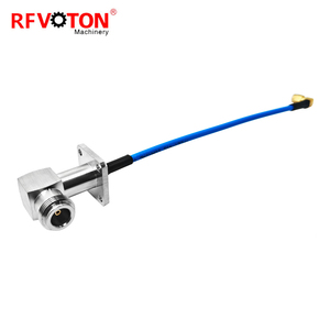 Adaptateur SMA mâle coudé vers N femelle coudé pour montage sur panneau à 90 degrés pour câble RF <span class=keywords><strong>semi</strong></span>-flexible SS402 - Product Image 2