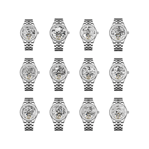 Montres mécaniques de luxe pour hommes, série 12 signes du zodiaque en or rose, squelette 3D, tourbillon volant, étanches, fabrication OEM/ODM - Product Image 3