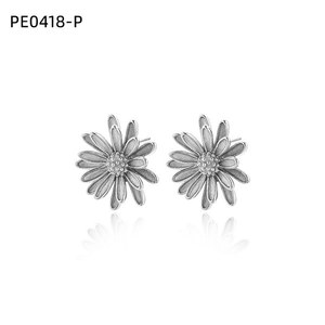 เอมี่ เอมี่ต่างหูรูปดอกไม้ โลหะผสมชุบเงิน ของขวัญเครื่องประดับสตรี PE0418 - Product Image 1