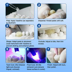 Résine dentaire photopolymérisable A2 Shade pour couronnes et bridges temporaires - Product Image 6