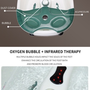 Baignoire à bulles pour les pieds, bulles stimulantes, anti-éclaboussures, masseur de pieds chauffant, rouleau de massage pour les pieds, produits de massage pour les pieds - Product Image 3