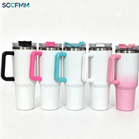 Bouteille d'eau isotherme SCCFMM 40oz en acier inoxydable avec revêtement par sublimation, tasse de voiture à isolation sous vide, gobelets thermiques vierges pour impression par transfert thermique