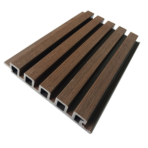 Rainure extérieure WPC <span class=keywords><strong>bois</strong></span> plastique composite revêtement mural WPC panneau cannelé panneaux extérieurs wpc maison d'usine - Product Image 5