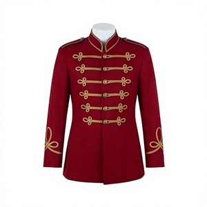 Túnica de Marcha con Banda Roja, Estilo Formal, Bordado con Trenzas, Uniforme Personalizado, Servicio OEM, Chaqueta de Húsar - Product Image 1