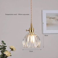 Lustre suspendu LED en verre et cuivre pour chambre à coucher, style simple, doré, hauteur réglable, luminaire de plafond pour fête, maison, bar