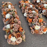 Mesa de espuma floral artificial, decoración de boda, flores artificiales, fila de flores artificiales decorativas, flor artificial Wed