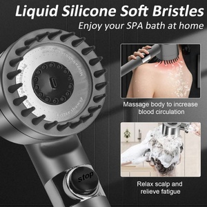 3 <b>Spray</b> Modes High Pressure Detachable Showerhead with Scalp Massager Pause Switch Handheld Shower Head <b>Set</b> with Filter - Product Image 6