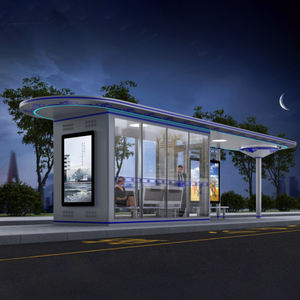 Abri de bus rectangulaire en aluminium avec <span class=keywords><strong>LED</strong></span> et <span class=keywords><strong>rampe</strong></span> d'accès - Product Image 4