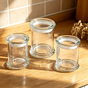 Frascos <span class=keywords><strong>de</strong></span> Vidrio Transparentes Personalizados en Stock <span class=keywords><strong>de</strong></span> 70ml, 220ml, 370ml para Velas y Portavelas con Tapa <span class=keywords><strong>de</strong></span> Vidrio - Product Image 2