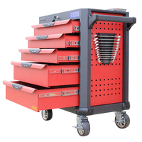 Chariot à outils de réparation automobile, chariot à outils professionnel, armoire de rangement roulante avec 5 tiroirs multiples pour garage et atelier