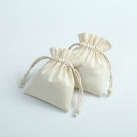 Sac en tissu de coton et de lin réutilisable, beige, avec cordon de serrage personnalisé, en coton biologique