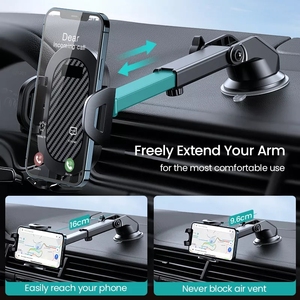 Support de télé<span class=keywords><strong>phone</strong></span> portable pour voiture, 2 en 1, réglable, rotatif à 360 degrés, aspiration forte