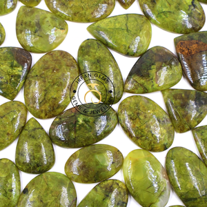 Nouveau lot en gros de cabochons en opale verte en forme de cœur, disponible à prix très avantageux, pour la fabrication de bijoux, opale verte en vrac. - Product Image 4