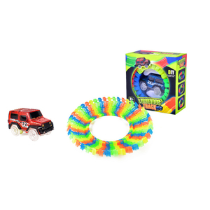 55 Pièces DIY Éducatif Jouet de Course Lumineux à Assembler Voiture Flexible et Modulable en Plastique Écologique Piste Magique - Product Image 1