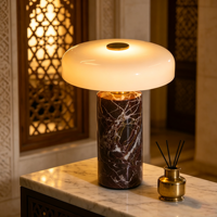 Lampe de table en marbre rechargeable de luxe, commande tactile, moderne, élégante, ambiance créative, lampe de bureau LED pour salon, table, bureau