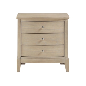 Comodino Classico in Stile Fattoria con Tre Cassetti, Finitura Beige, Mobile in Legno per Camera da Letto - Product Image 2